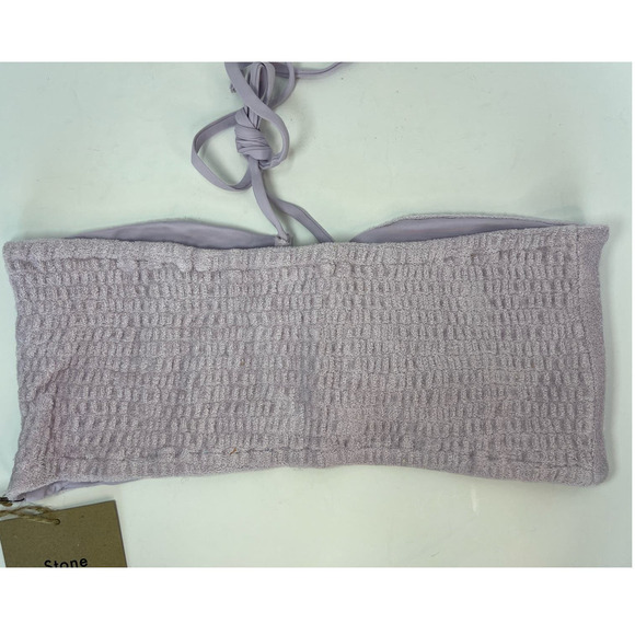 NWT Stone Fox Swim, Meadow Bikini Top, Violet, Terry Cloth, size XL - Picture 4 of 10